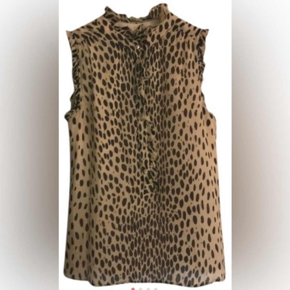 J Crew Cheetah Print silk sleeveless Blouse